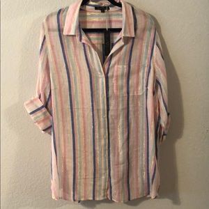 Striped button up blouse